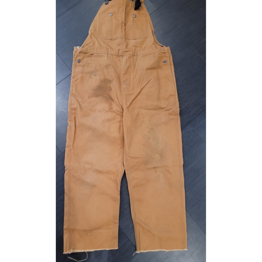 Craftman bib coveralls Pre Owned 36x32 cut off bottoms canvas